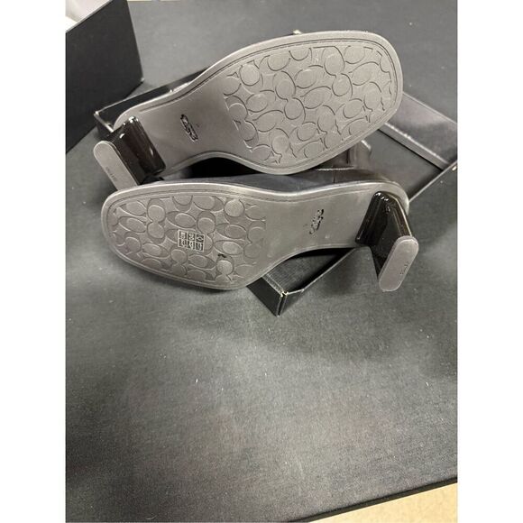 New Coach Black Leather Geneva Heeled Bootie 6 - Picture 5 of 6